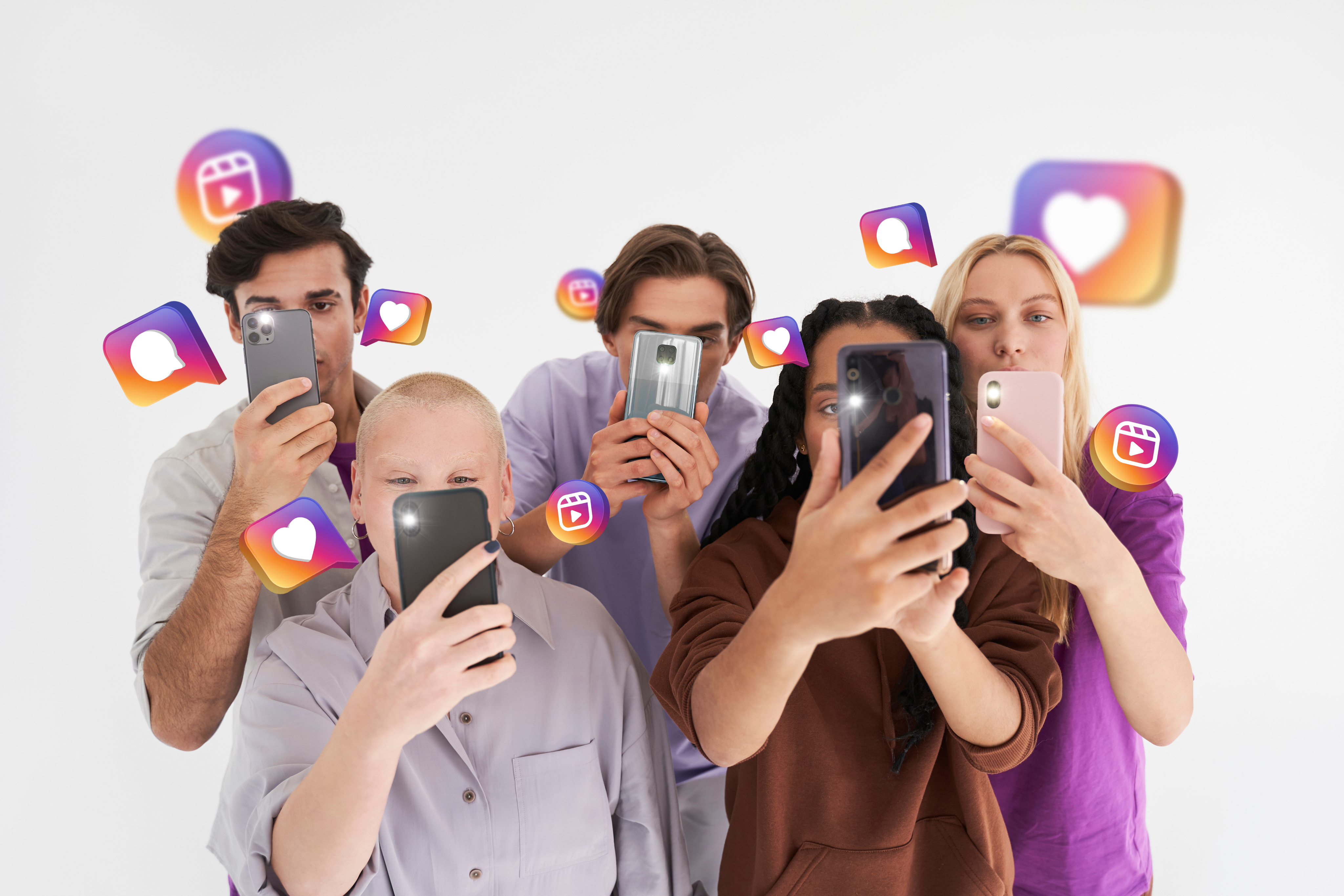 Influencer using social media