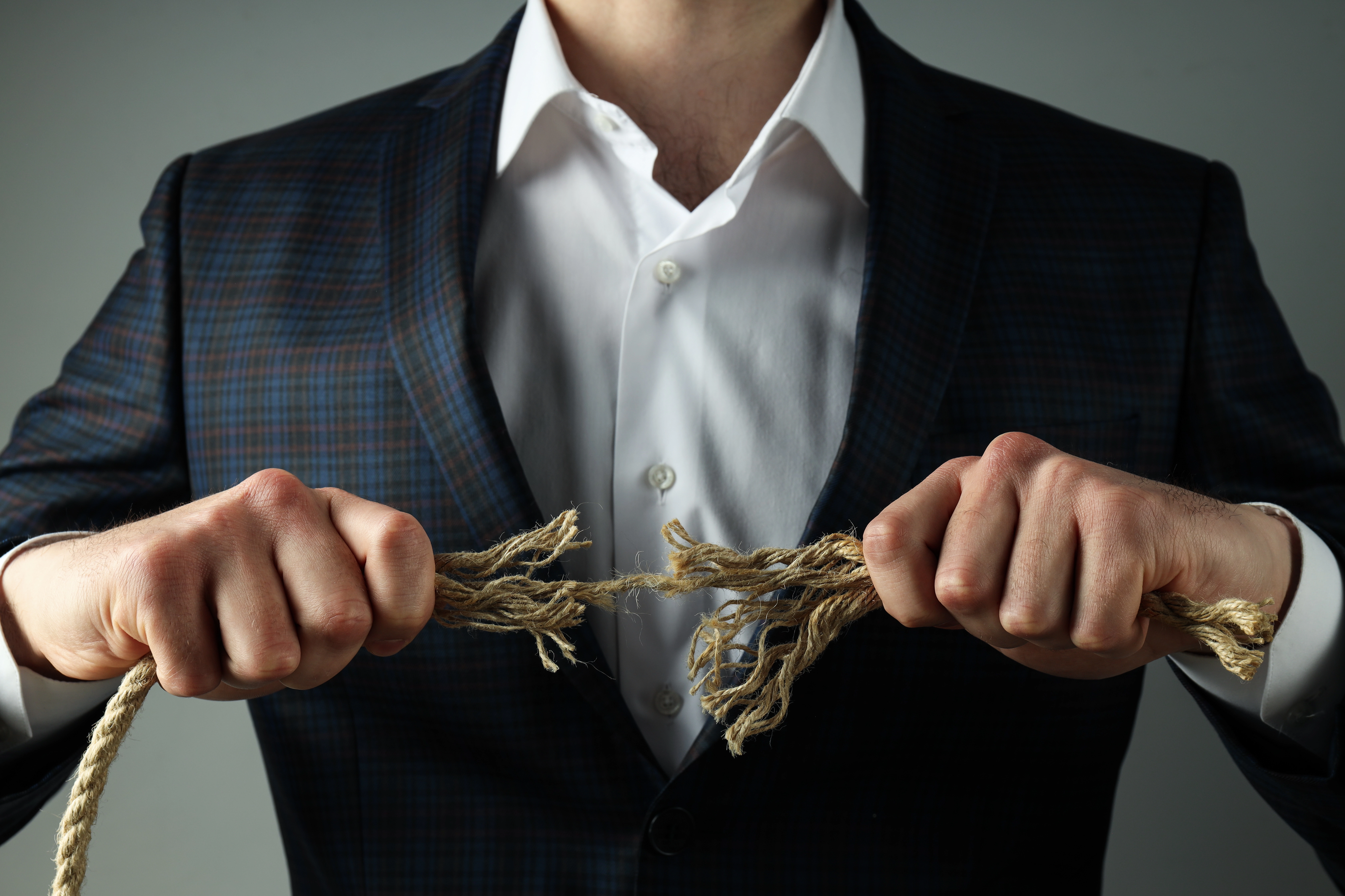 Person breaking the rope