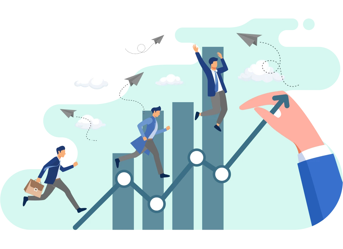 Growth chart of business Illustration